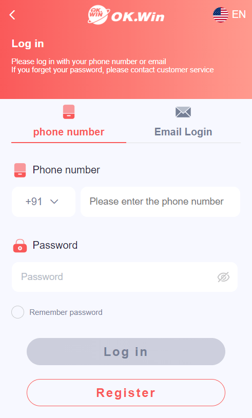How to login Ok Win